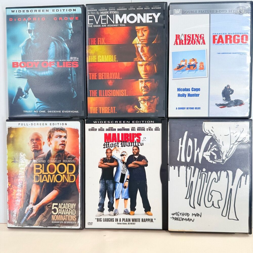 Fargo Blood Diamond DiCaprio DVD Movie Lot of 6